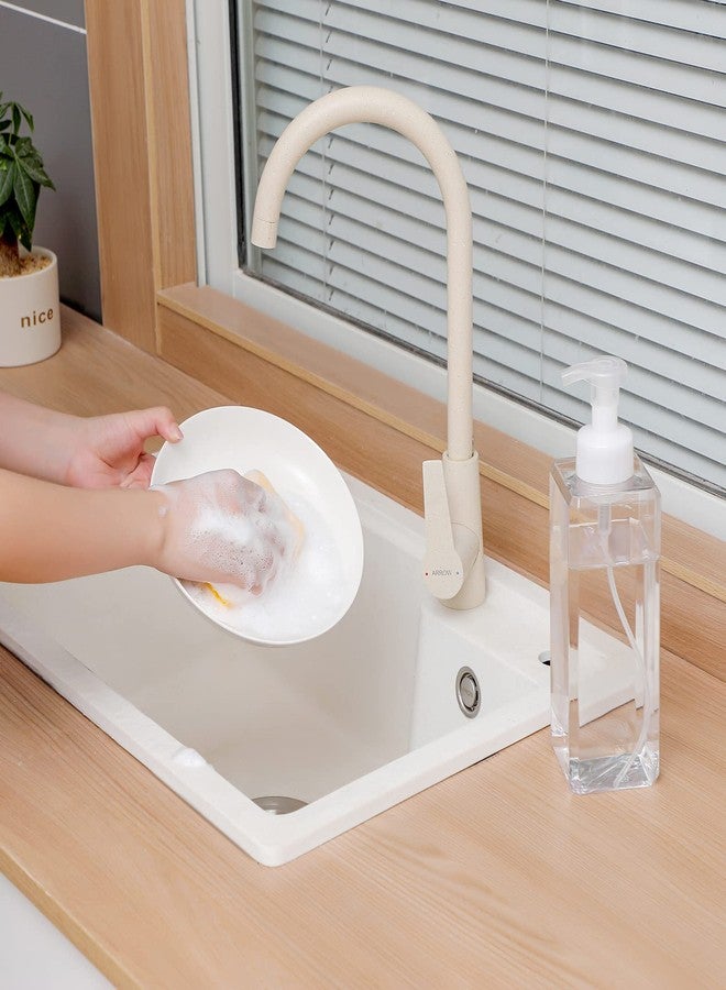 UUJOLY Foaming Soap Dispenser 1L (33.8oz) Refillable Plastic Pump Bottle for Liquid Soap, Shampoo, Body Wash (2 Pcs) (Clear) - Image 3